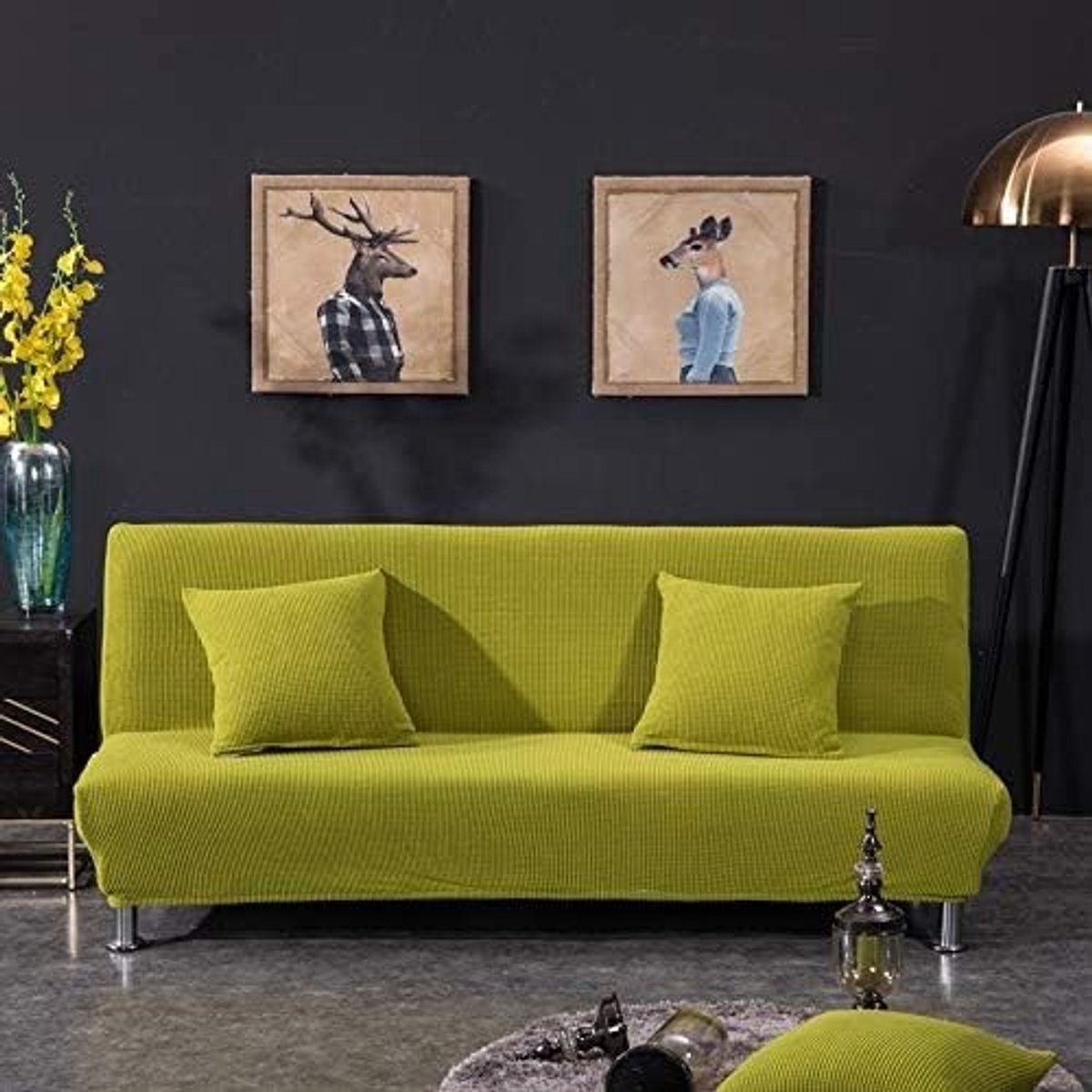 Elastische Sofabescherming van Polyester en Spandex voor Armless Bank en Bed - Comfortabele en Zachte Hoes
