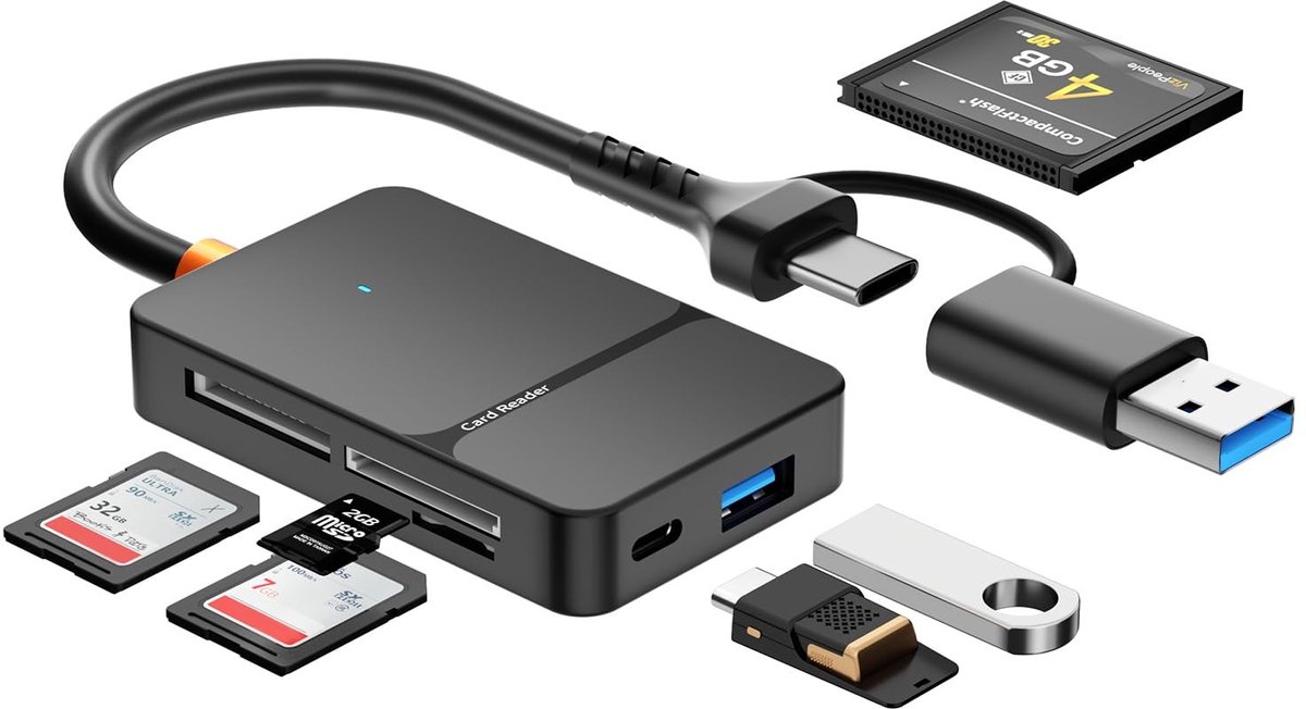 SolidKeus - 6-in-1 USB-C Multi Card Reader