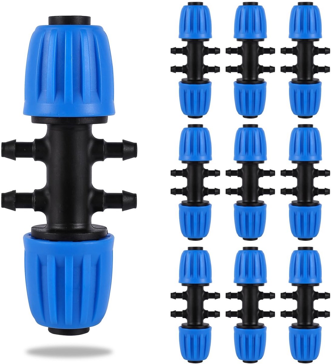 SolidKeus - Drip Irrigation Fittings Kit met 10 Stuks 6-Weg Connectoren