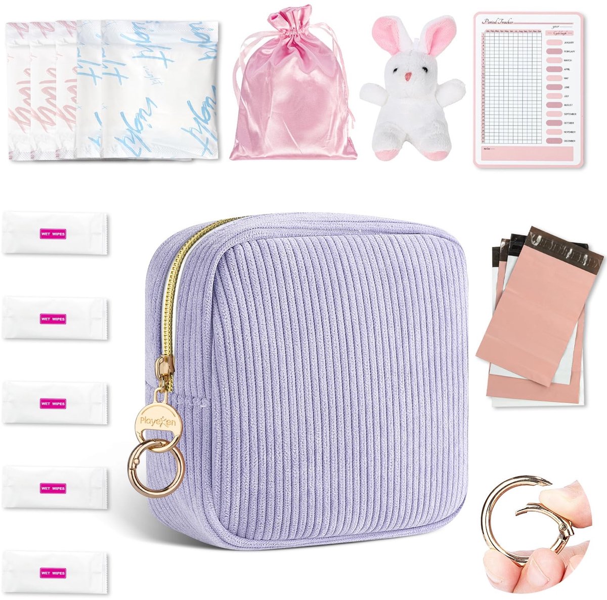 SolidKeus - Menstruatie Set met Hygiëne Tas voor Dames