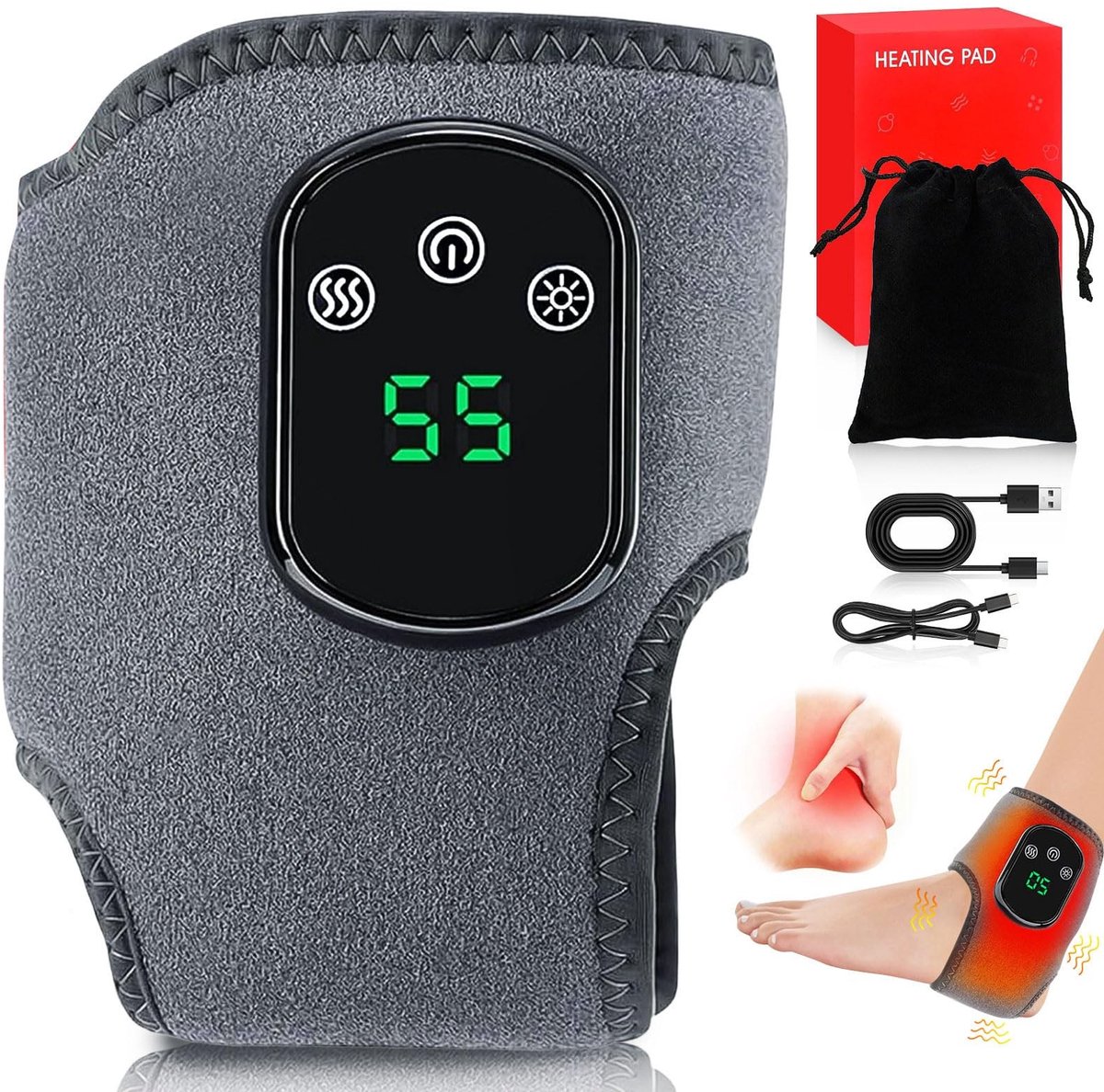 SolidKeus - Draadloze Voetmassager met Vibration en Warmte
