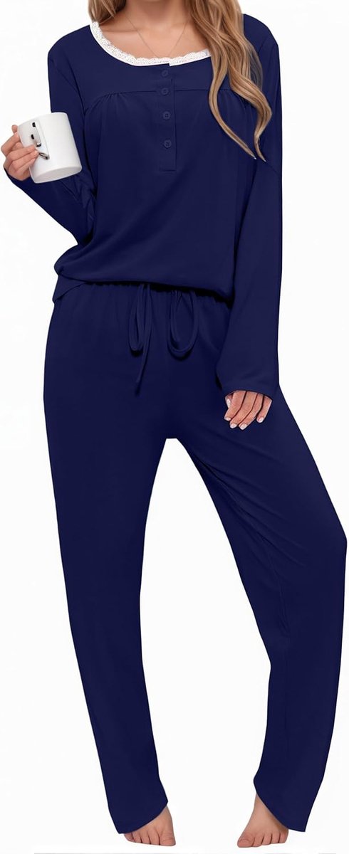 Pyjama dames lange katoenen pyjama set winter lange mouwen loungewear tweedelige nachtkleding