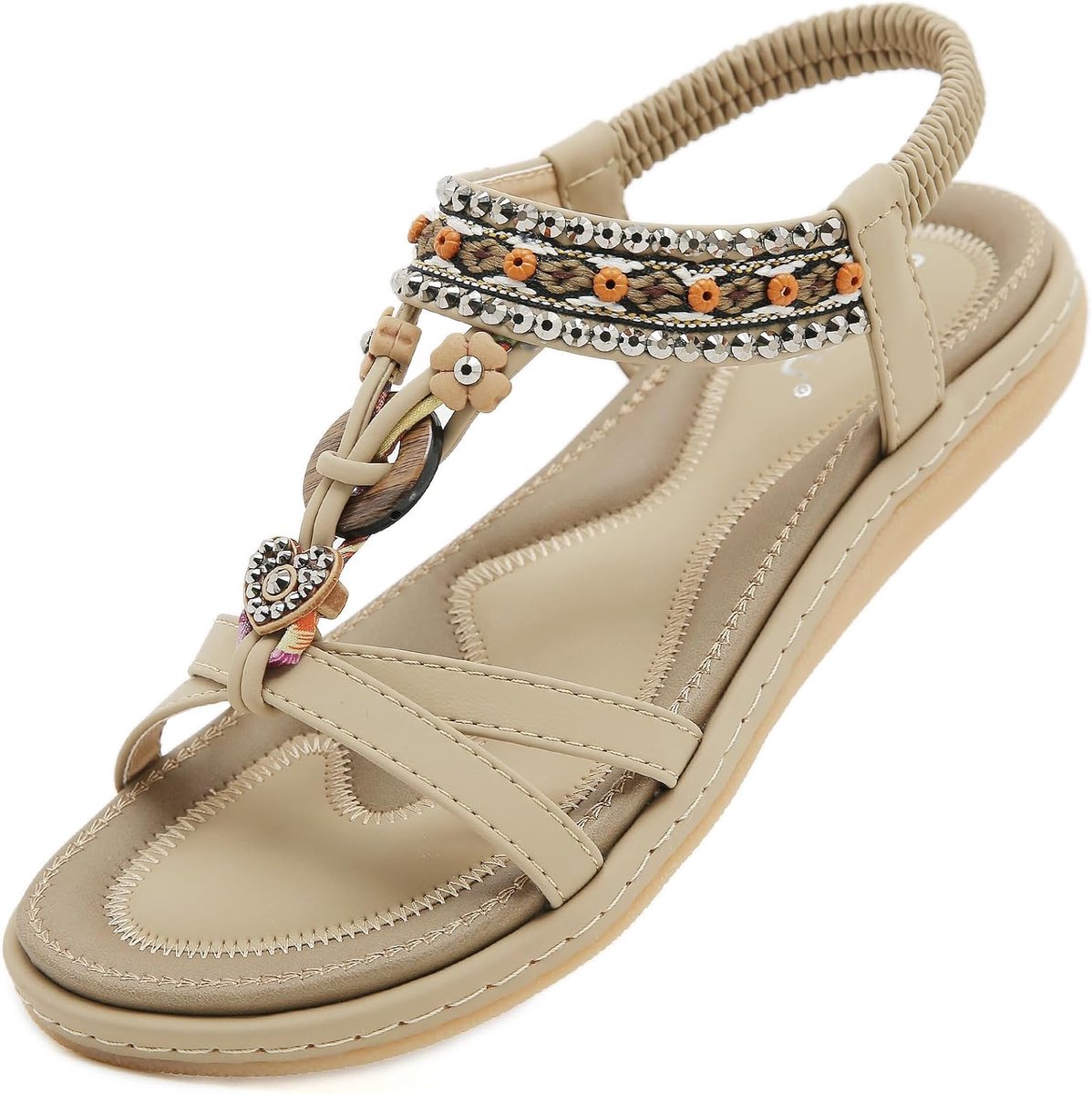 Platte Sandalen Dames Zomer Damessandalen Boheemse Strand 35-44 EU | Modieus Teenslippers,Orthopedic Sandals,Plat Schoenen Vrouwen,Comfortabele,met Zacht Voetbed