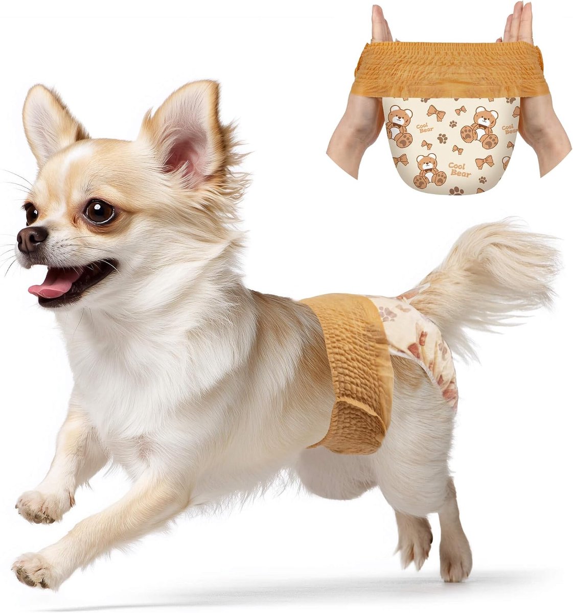 Luiers vrouwtje met rekbare taille - 20-60 stuks, wegwerp volledige wikkel vrouwelijke puppy hond in warmteperiode luiers, 360 ° lekvrije super absorberende hondenluiers voor puppy's