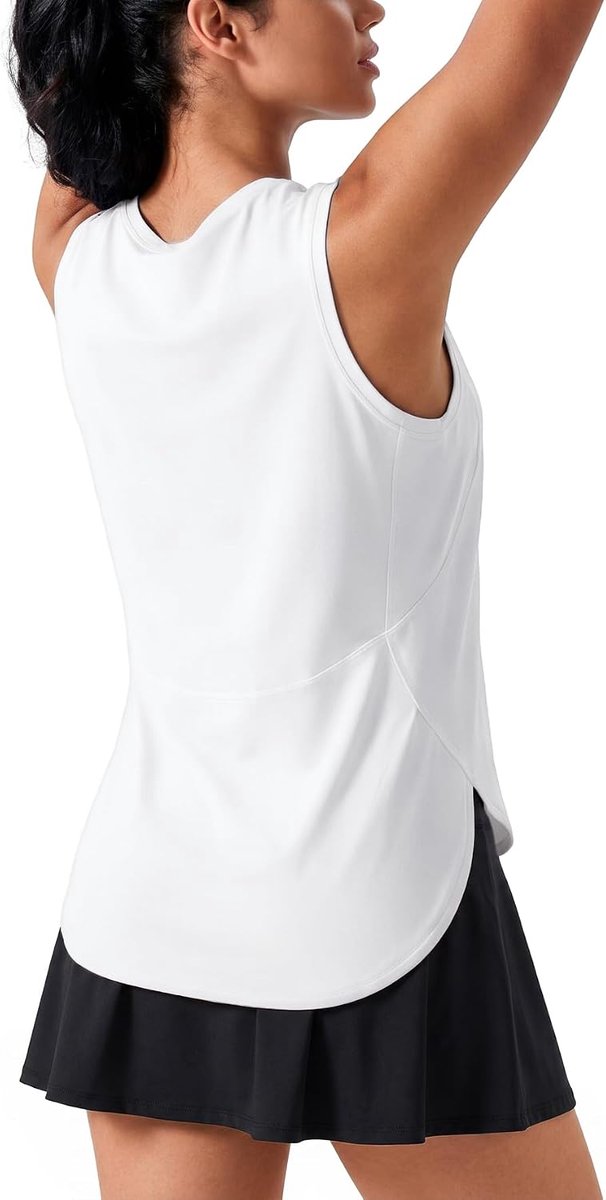 Ice Silk Workout Tank Tops for Women Cool-Dry Sleeveless Loose Fit Yoga Shirts Athletic White