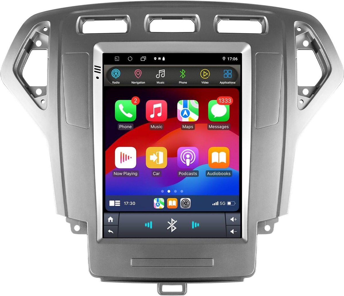 Autoradio voor pour Ford Mondeo MK4 /Galaxy (2007-2011) (alleen automatische airconditioning), 9,7 Inch Android 13 Touchscreen 2+32GB GPS Navigatie met Carplay Android Auto Stuurwielbediening