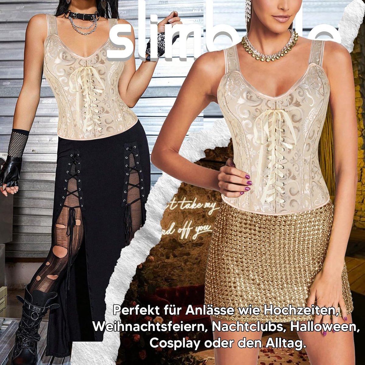 Korset sexy dames corsage vintage volledige borst bruid was gothic korset top satijn bustier met bandjes ritssluiting in zwart of beige S-6XL