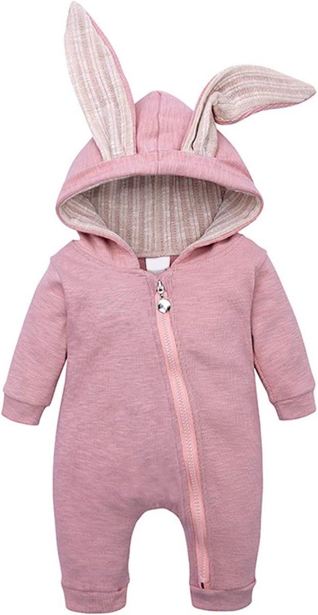 Baby Jongens Meisjes Katoenen Romper Lange Mouw Capuchon Rits Jumpsuit Bodysuit Baby Herfst Kleding Pyjama Outfit