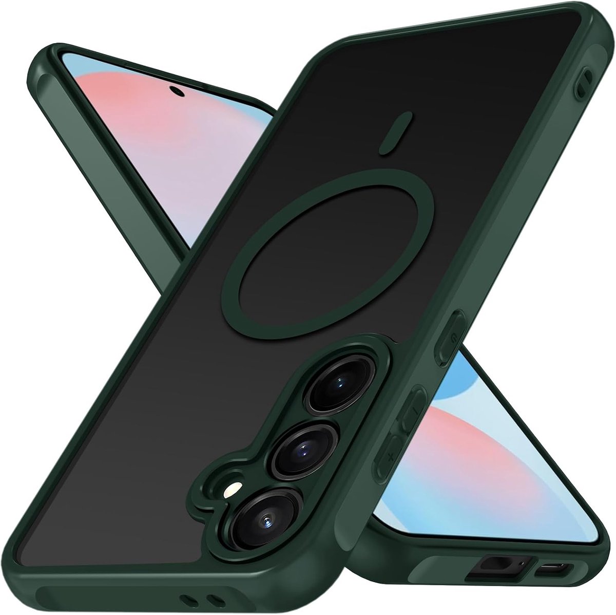 Ivoler Magnetisch Hoesje voor Samsung Galaxy S26 FE 5G (Niet S26), MagSafe Compatibel, Militaire Valbescherming, Schokbestendig Dunne Anti-Kras Cover, Mat Donkergroen