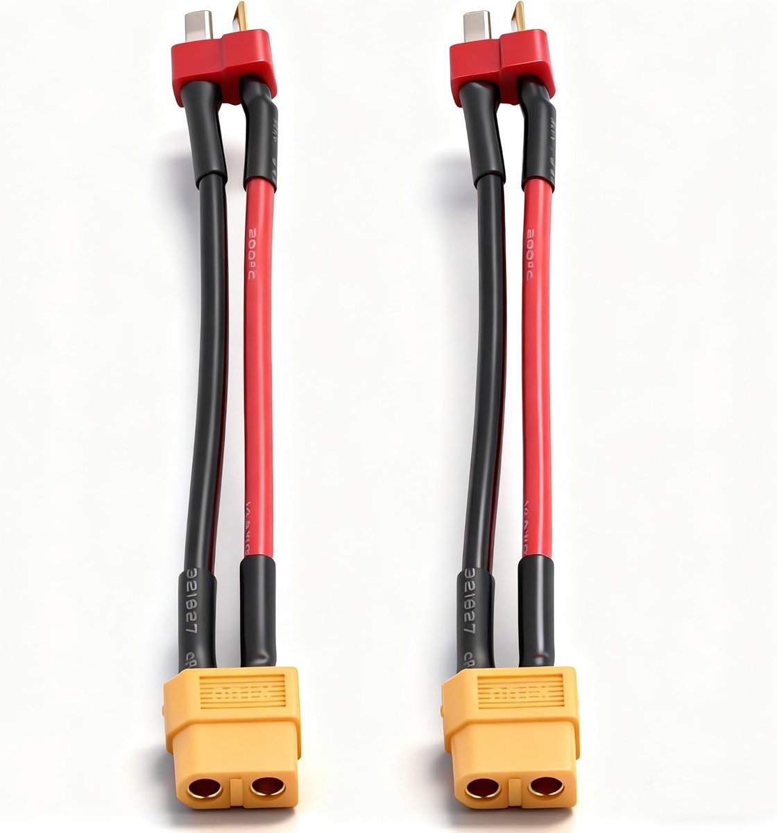 2 STKS XT60 Naar T Plug Adapter Connector Kabels 14AWG met 10 Cm Draad voor RC Charger (T-stekker mannelijk naar XT60 vrouwelijk)