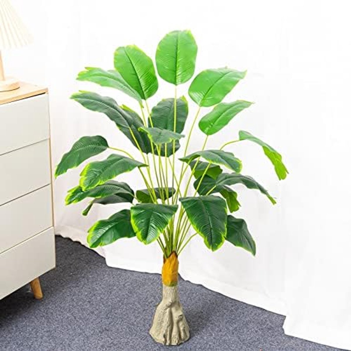 Palmboom 80 cm 18 Vorken Tropische Planten Grote Kunstmatige Banaan Boom Nep Monstera Plastic Palmboom Bladeren Voor Thuis Tuin Bruiloft Decor Nep Planten (Kleur: 100 cm 24Bladeren Groen)