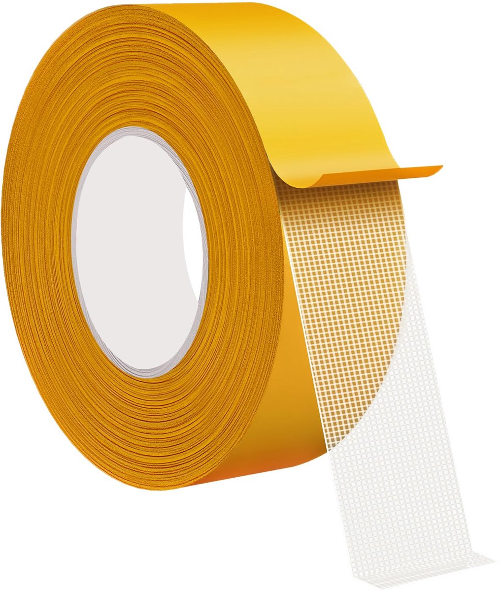 1 Rol 20 mm x 20 m Dubbelzijdig Geweven Tape, Plakband voor Tapijten, Goede Zelfhechting, Geschikt voor Thuis, School, Hotel, etc.