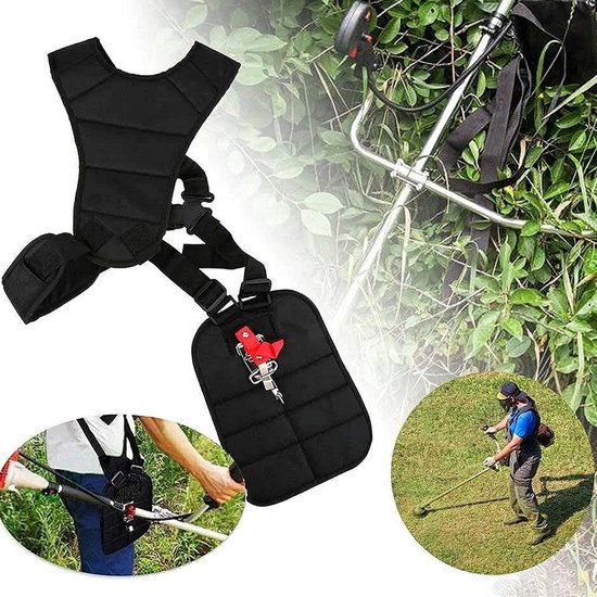 Schouderriem voor grastrimmer, dubbele schouderriem voor bosmaaier, schouderriem voor bosmaaier, riem — afbeelding 2