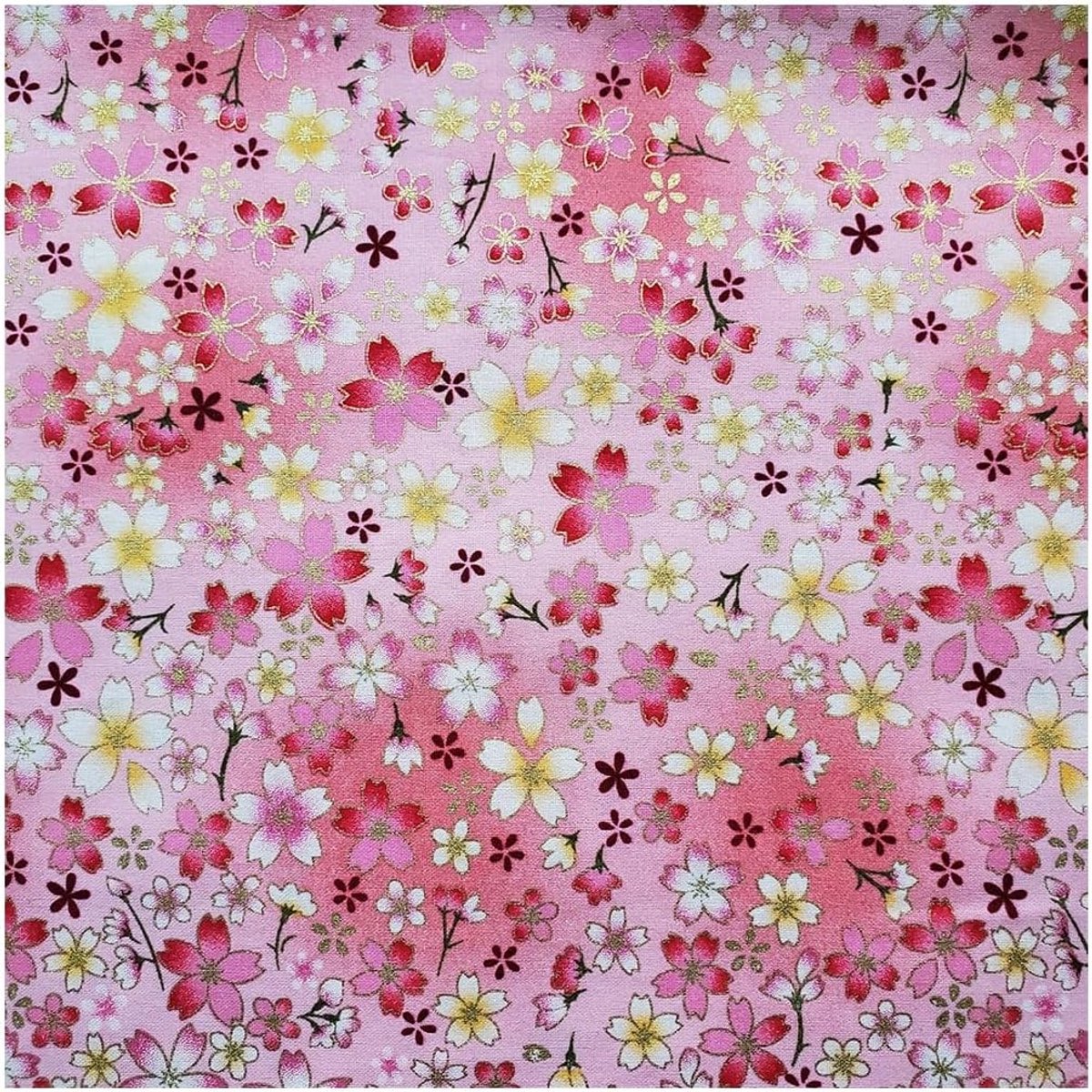 Stof per meter Japanse stijl stof met bloemen stof om te naaien keperstof bedrukte stof decoratiestof kostuum stof bloemen bedrukte stof voor doe-het-zelf handgemaakte naaien roze