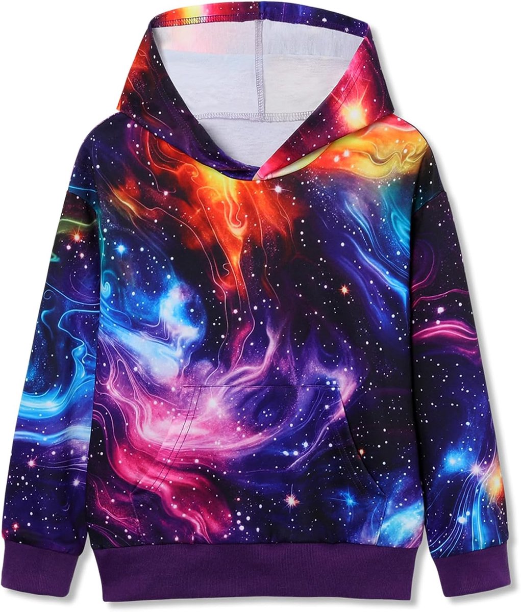 Hoodies 3D Print Sweatshirt Pocket Pullover Tiener Meisje Hoodie met zak voor 6-16Y