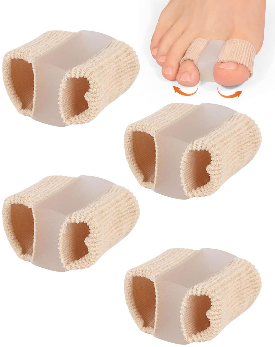 4 stuks teenspreiders, hallux valgus orthese, teenspreider, teenspreider, hallux valgus corrector, teencorrector, voetverzorging voor overlappende tenen, hamertenen