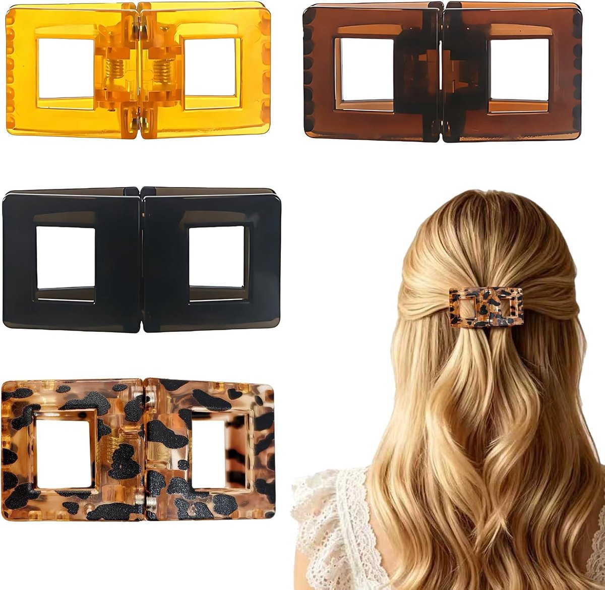 4 stuks magnetische haarclips, antislip, magnetische haarstylingclips, haarclips voor dames, stevige grip, geen afdrukken, naadloos 2-in-1 design, ideaal voor dagelijks gebruik, kantoor, sport en