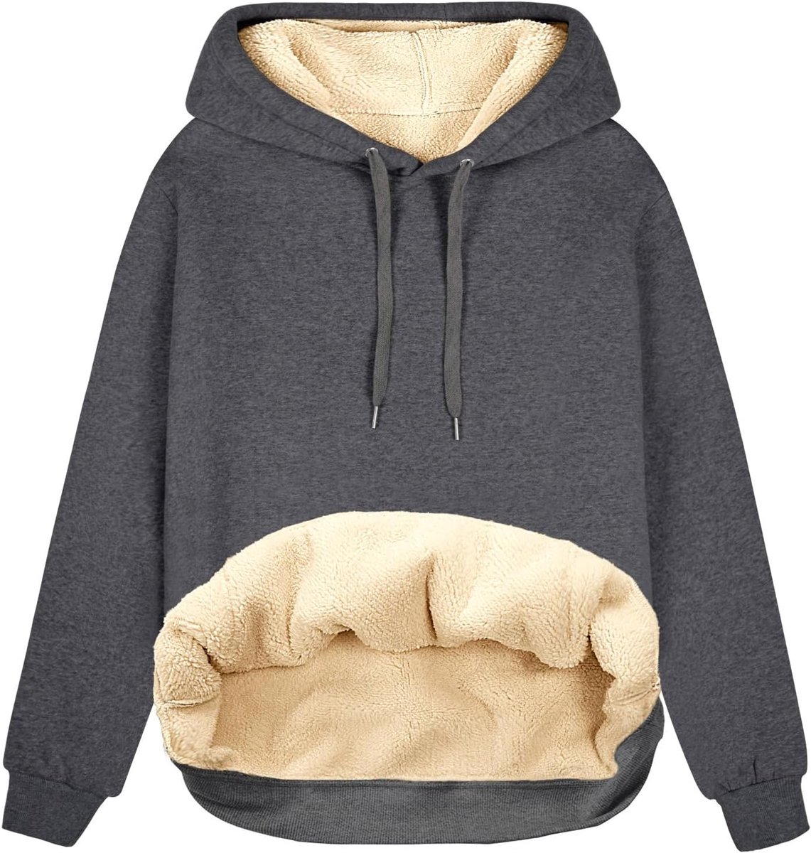 Heekpek Uniseks heren dames effen hoodie casual pullover hoodies dames fleece hoodie thermisch warm oversized sweatshirt trui met zakken