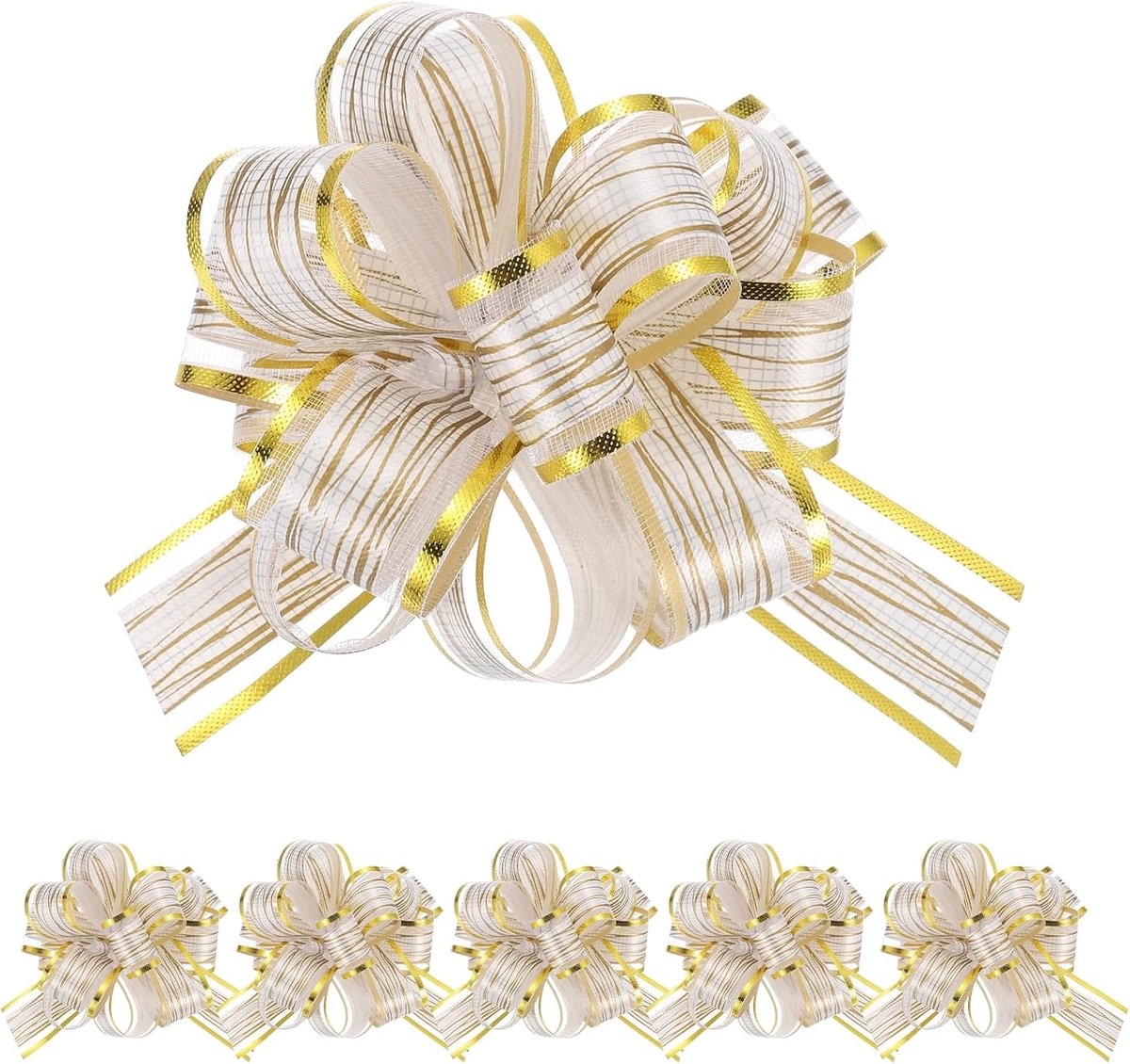 Strikken 10 cm, witte strikken voor kerstdecoratie, bruiloft, Valentijnsdag, geschenkmanden, feest
