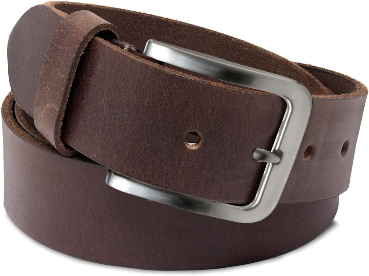 Vintage leren riem voor dames, 38 mm breed, buffelleer, damesriem voor jeans, pak, broek