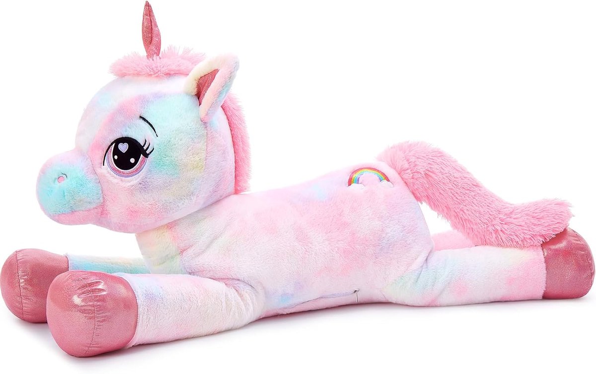 Gigantische eenhoorn knuffel XXL, 110 cm roze groot eenhoorn pluche speelgoed, verjaardag Kerstmis cadeau voor meisjes baby