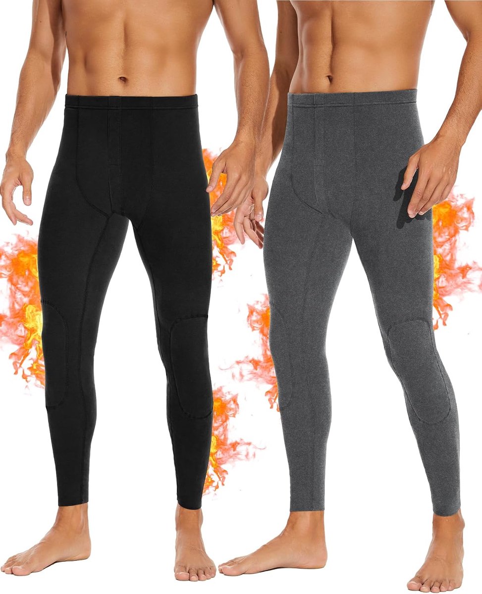 Lange onderbroek voor heren, extra warme thermische onderbroek, gevoerde onderbroek voor mannen, lange thermische leggings, thermische leggings voor de winter
