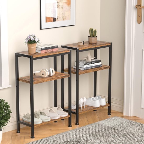 Bijzettafel Nachtkastje en Opbergruimte, Bijzettafel voor Bank, Kleine Tafel voor Woonkamer,Slaapkamer, Keuken en Balkon - Ideaal voor Smalle Ruimtes — afbeelding 3