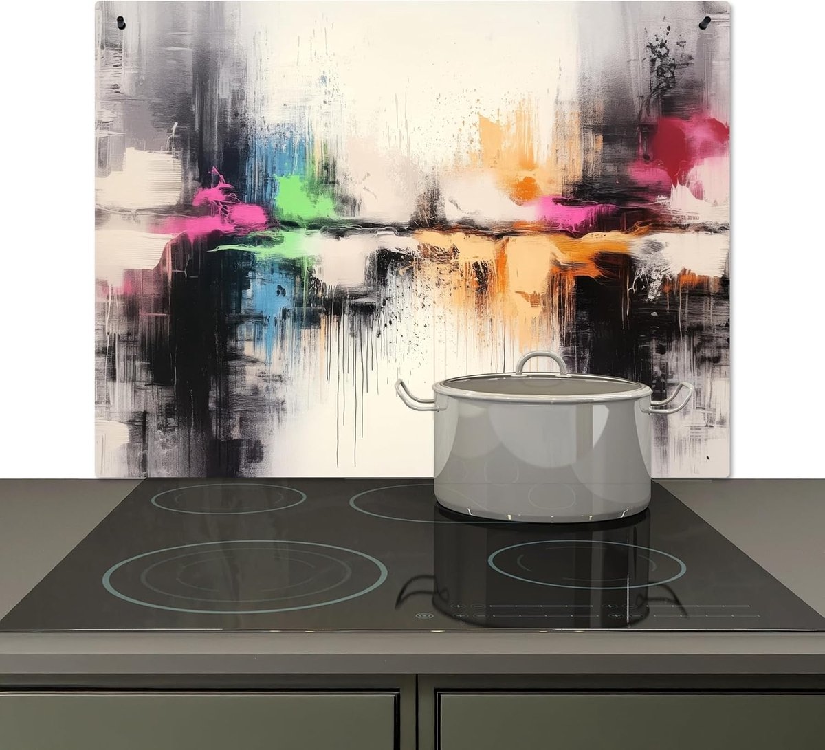 Spatscherm Keuken 52x81.2 cm Kookplaat Achterwand Beschermer Muur Spatwand Fornuis Aluminium Hittebestendig - Abstract - Kleurexplosie - Landschap