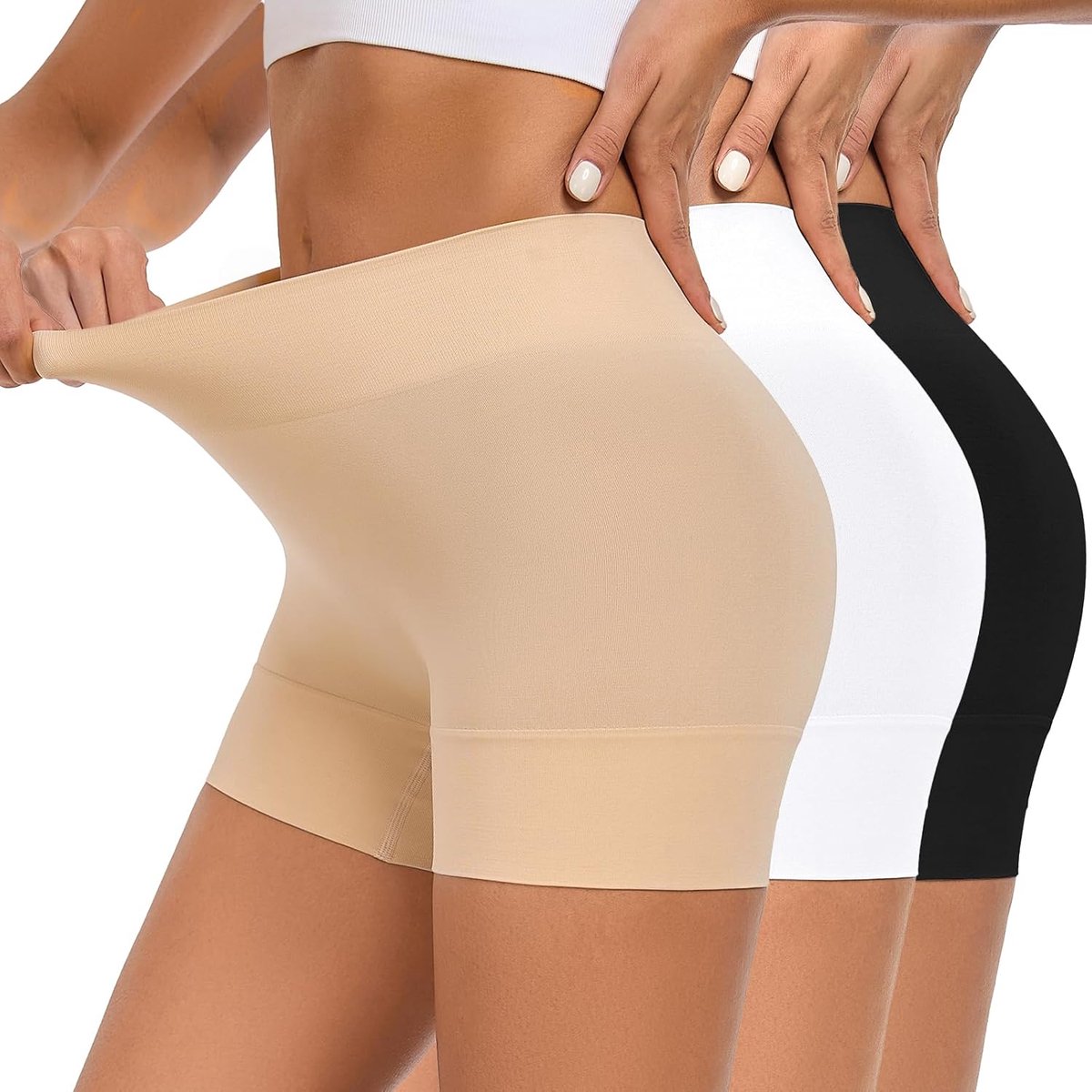 Fietsshort voor dames, hoge taille, slip, anti-wrijving, dijbeen-ondergoed, shorts, onderjurk, shorts