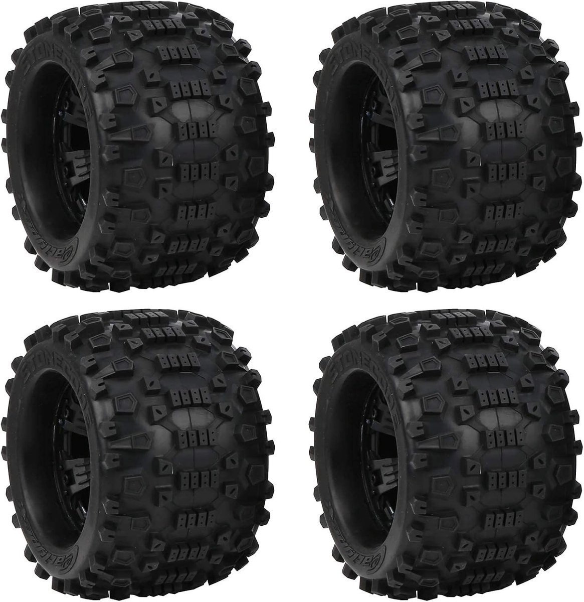 4 Stuks RC Crawler Banden voor 1/8 Modelauto's, Duurzaam en Hoogwaardige Prestaties voor Offroad en Competitie, 170x103mm Geschikt voor Diverse RC Voertuigen