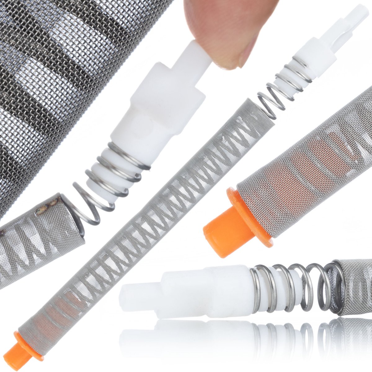 Rosfix Vingerfilter Vervanging FTX 100 Mesh - Met Veer - Ø9mm - Geschikt voor Graco, Airlessco