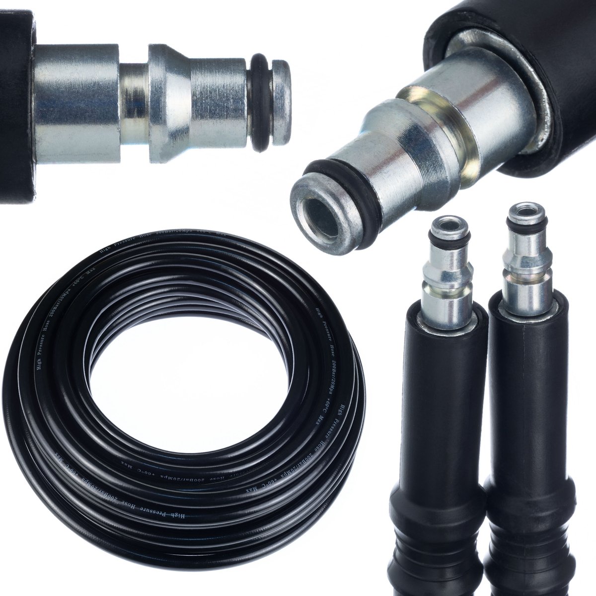 Rosfix Hogedrukslang Vervanging - Click Connect Spuitmond - 5 M, 200 Bar - Nylon Omslag - Geschikt voor Michelin, Black&Decker