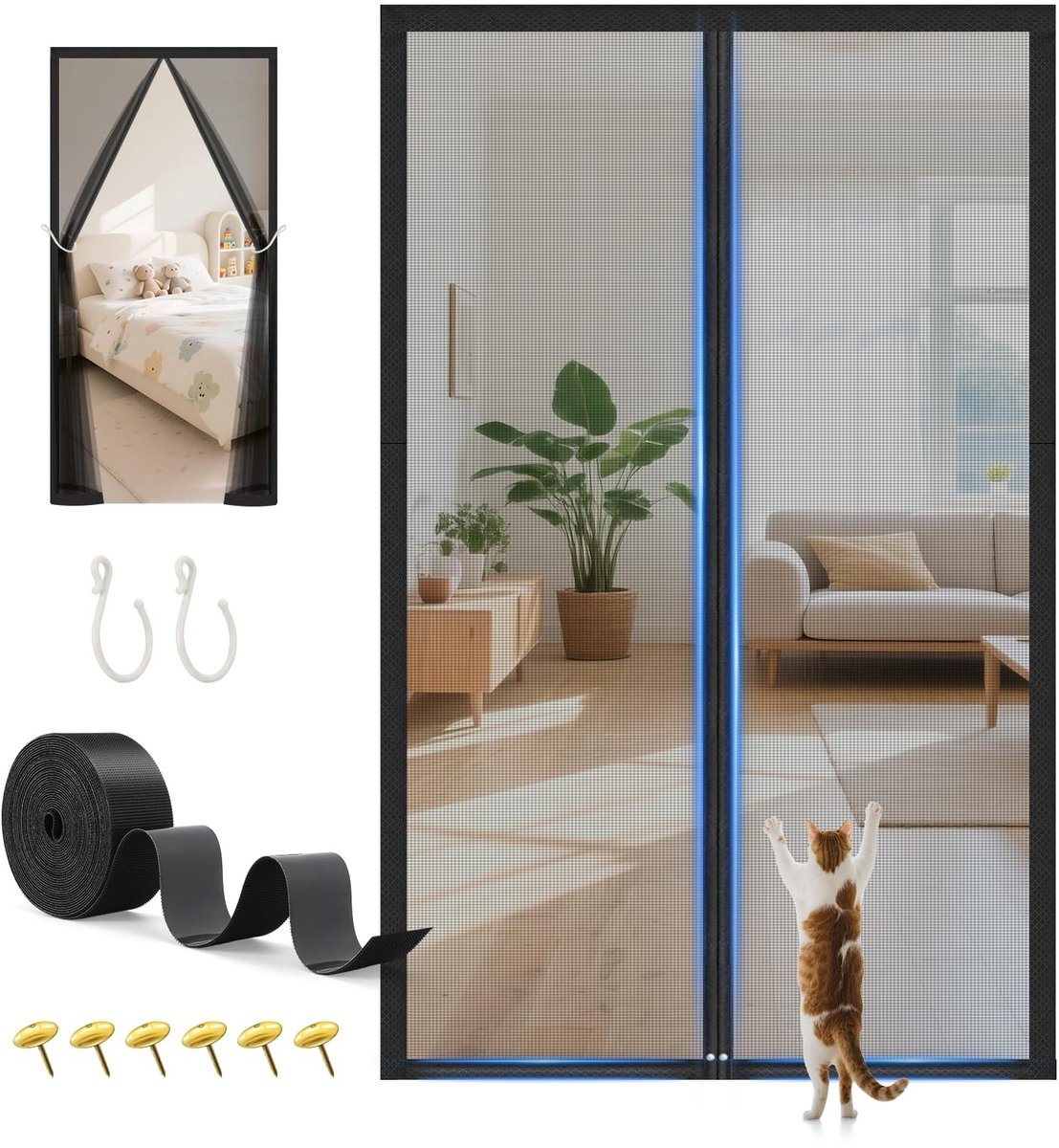 Omgoods - Insectenwerende Magnetische Deur voor Balkon 90 x 200cm