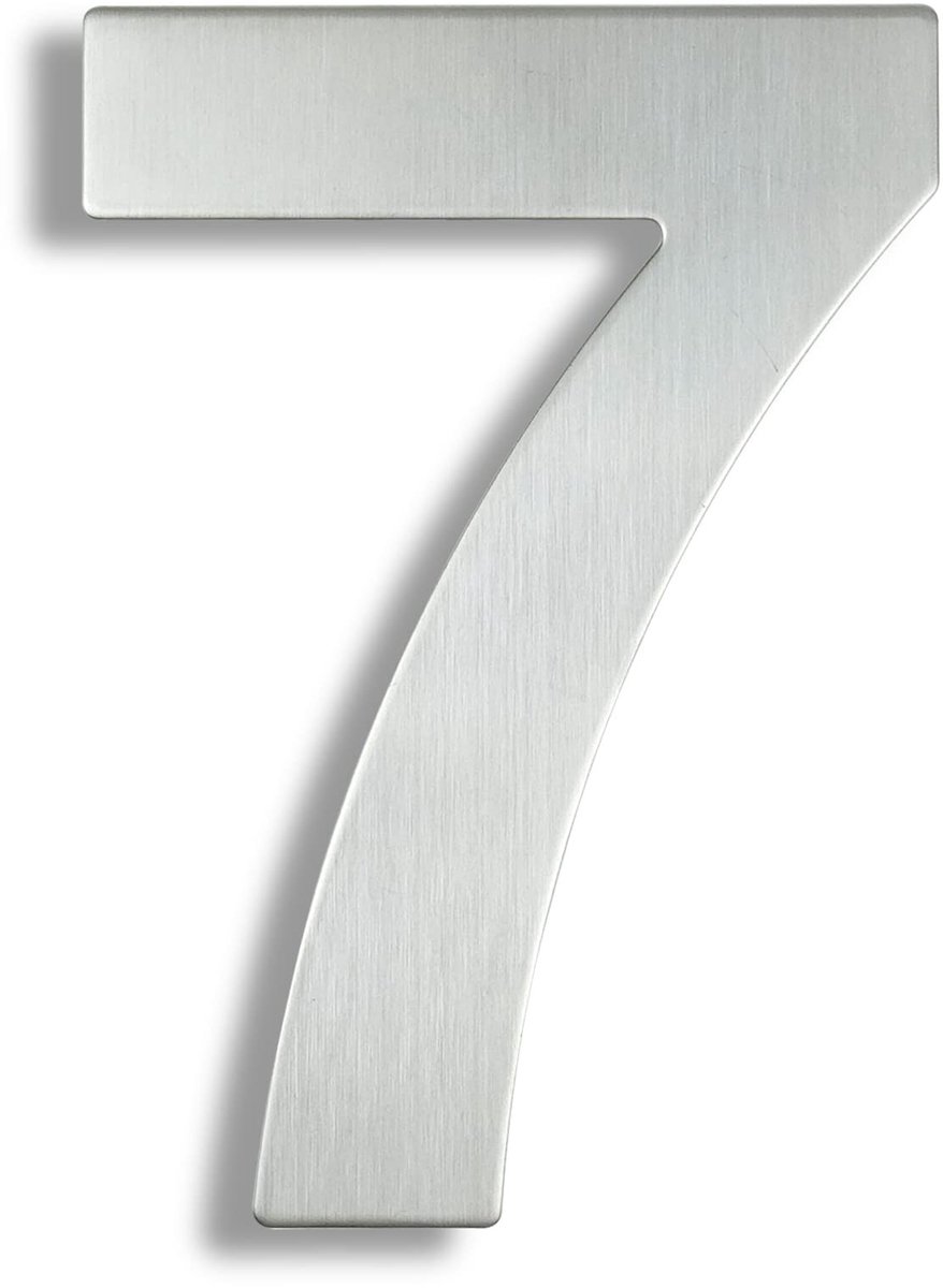 Elzusha - 3D Huisnummer Plaat 30cm Zilver voor Deur en Buiten