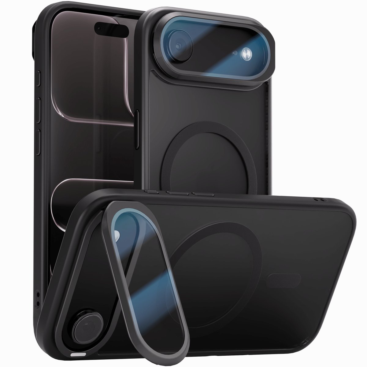 Reovo GuardCore Hoesje Geschikt voor iPhone 17 Air - Geschikt voor MagSafe - Zwart