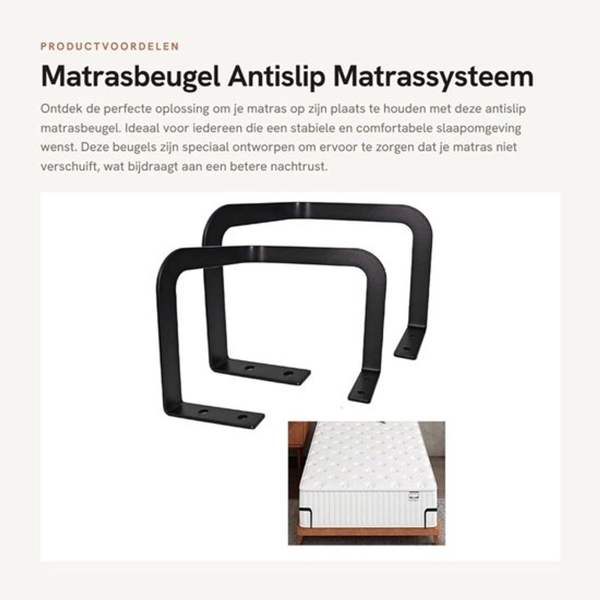Matrasbeugel Efficiënte Matrashouder - Antislip Stabilisator - Metalen Bedframe Afscheider - 2 Stuks - Duurzaam Metaal - Eenvoudige Montage - Matrasstabilisator