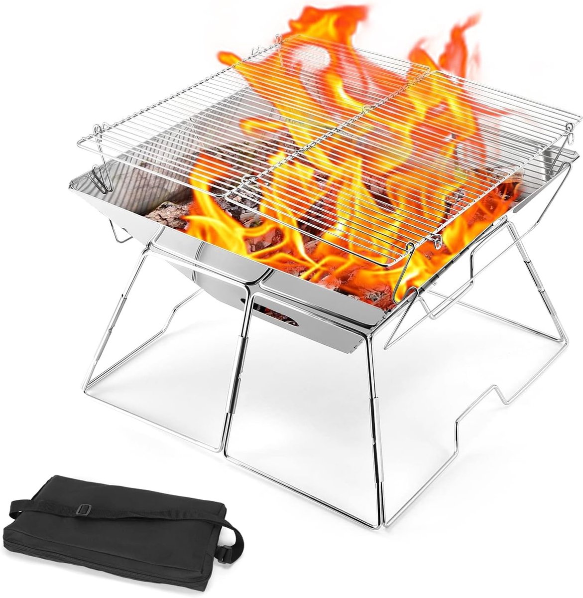 Draagbare BBQ Vuurplaats - Opvouwbare Camping Grill voor Buiten en Tuin