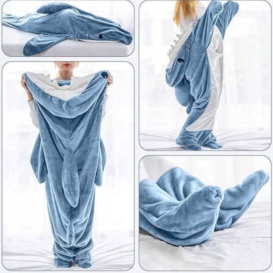 Shark Deken Pyjama Slaapzak - Warme en leuke onesie (160-168cm) van Shark — afbeelding 4