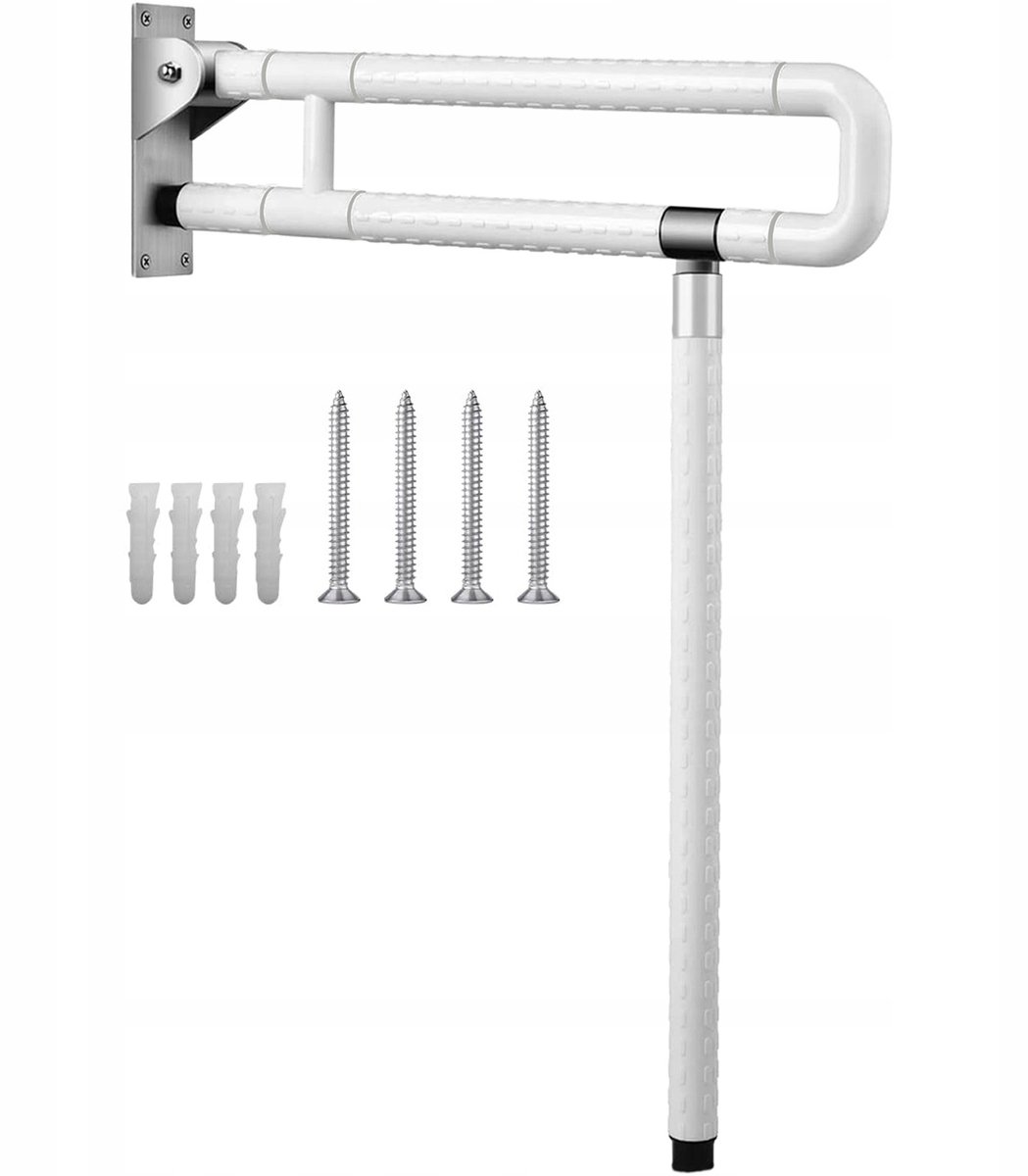 Opklapbare badsteun met poot, 60x70cm, wit