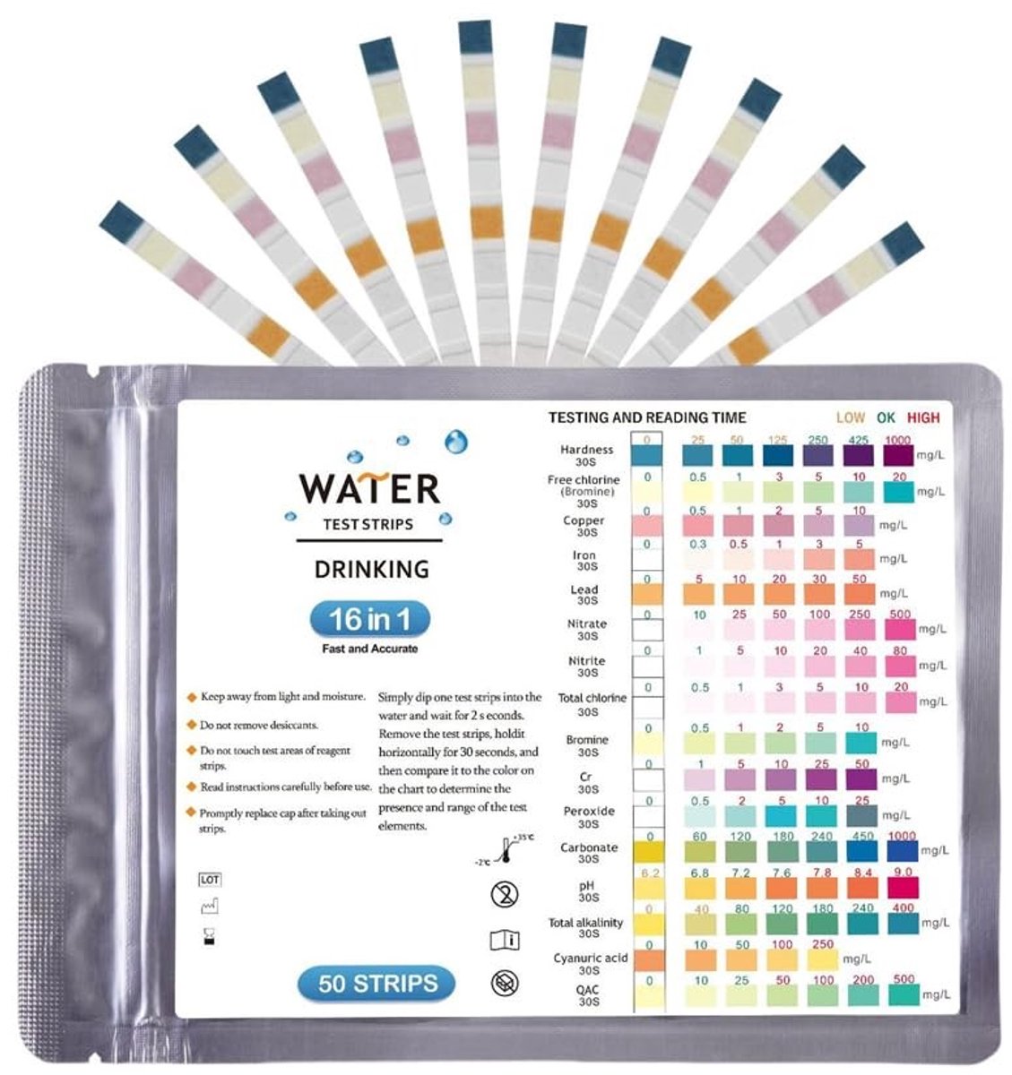 SolidKeus - Drinkwaterteststrips Set voor Kwaliteitsanalyse van Water