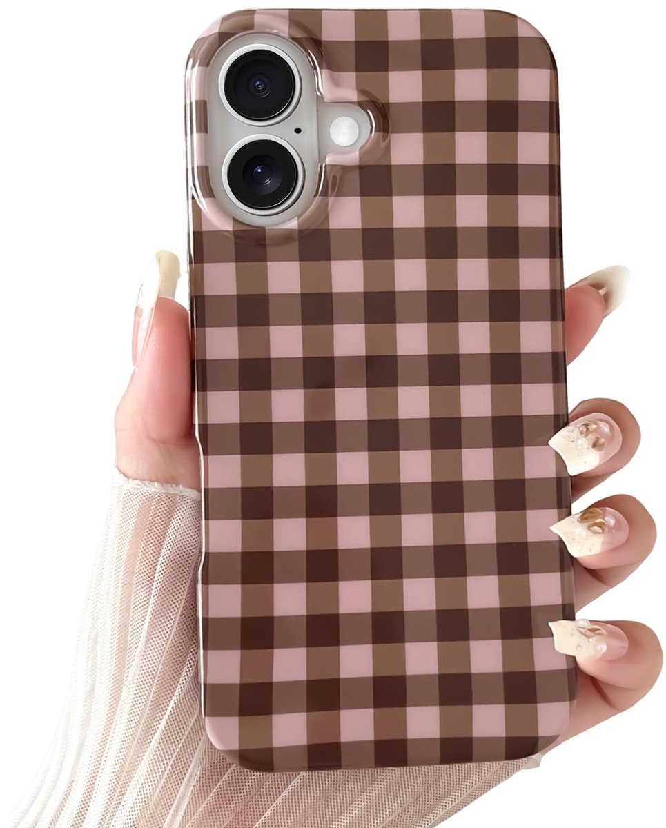 SolidKeus - Aesthetic Gingham Telefoon Case voor iPhone 16
