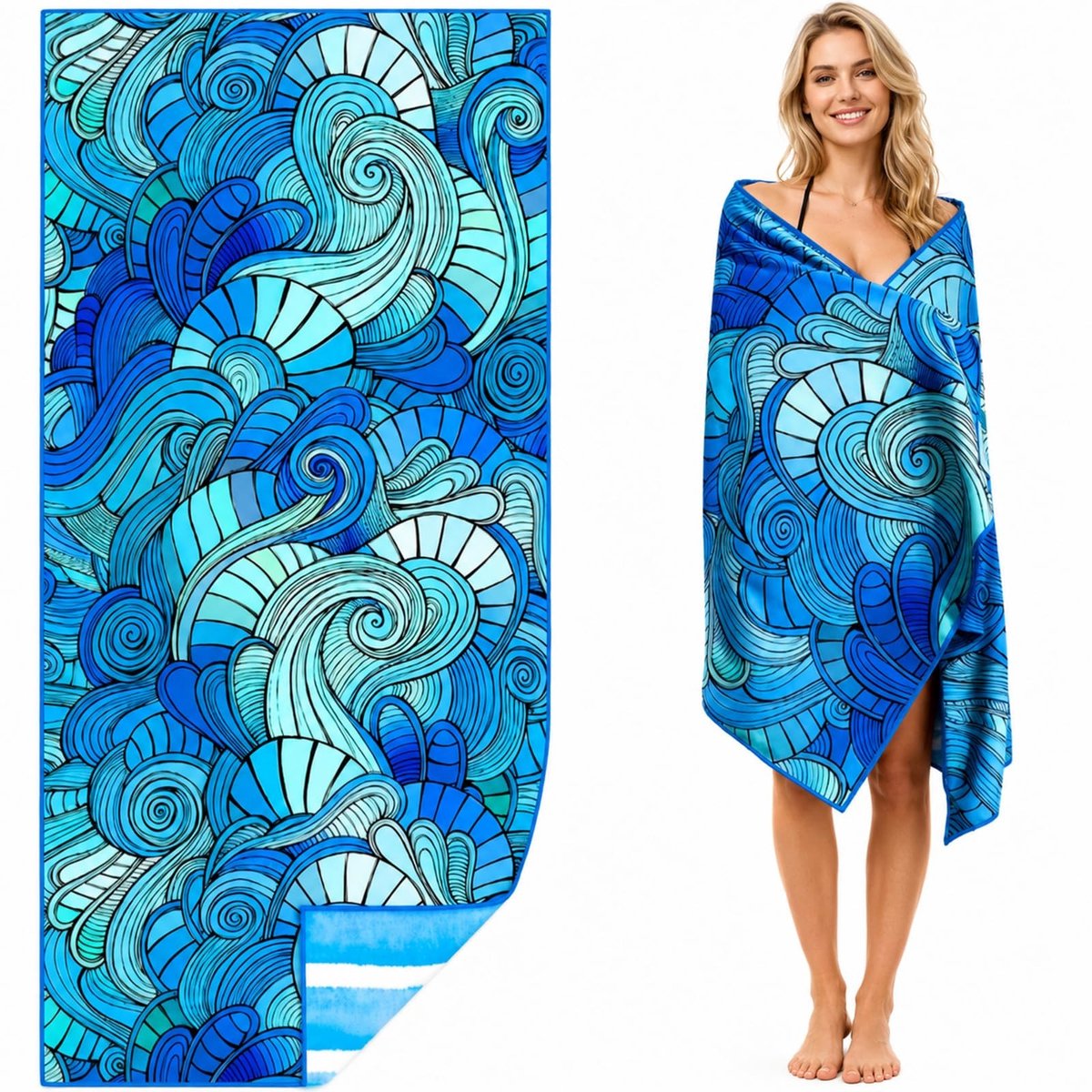 SolidKeus - XXL Microvezel Strandhanddoek, Sneldrogend en Compact