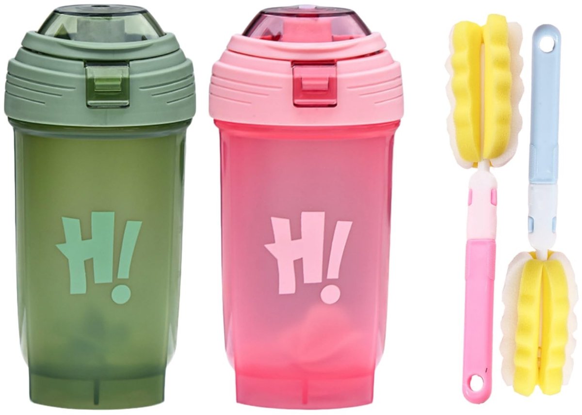 SolidKeus - Set van 2 Protein Shakers met Mengbal en Borstel