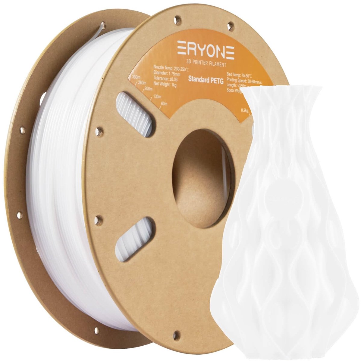SolidKeus - 3D-printer Filament 1,75 mm PETG, 1 kg, Wit