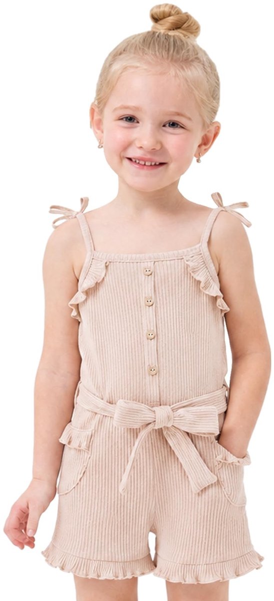 SolidKeus - Mouwloze Romper voor Baby Meisjes met Ruches