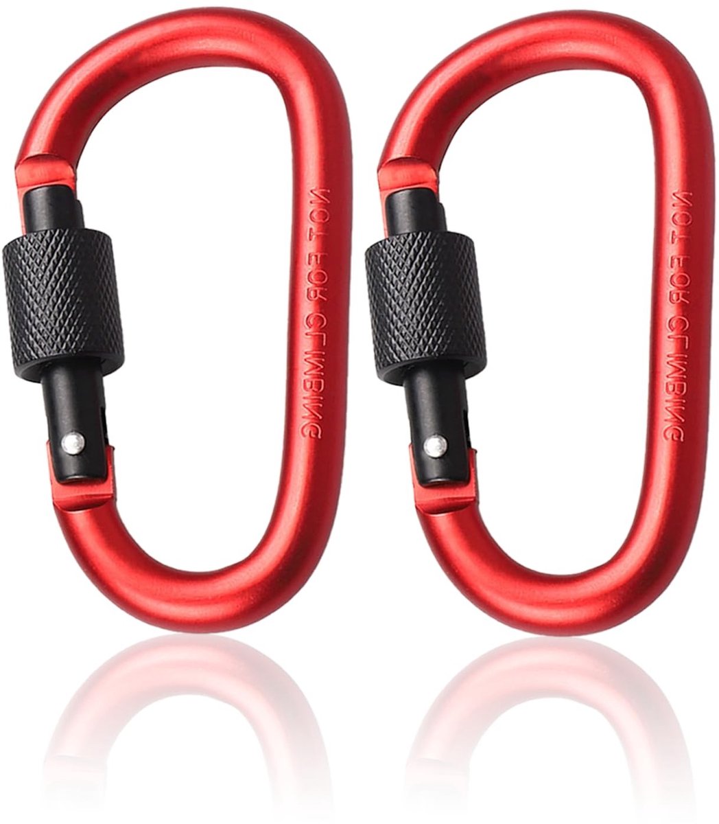 SolidKeus - D-vormige Carabiner Clip Set van 2 Stuks