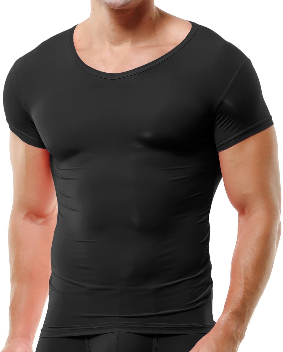 SolidKeus - Zwart Sexy Ondergoed T-Shirt voor Mannen