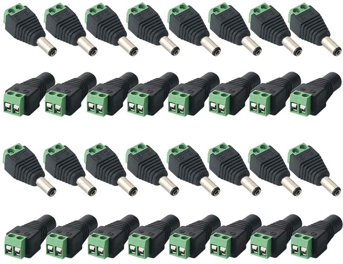 SolidKeus - Set van 16 DC Plug Connectors voor CCTV en LED Verlichting