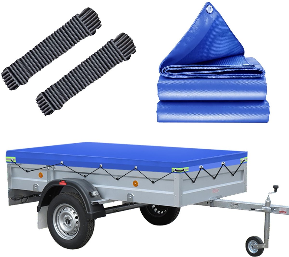 SolidKeus - Trailerzeil, Waterdicht, 209 x 115 cm, Inclusief Zeilkoord