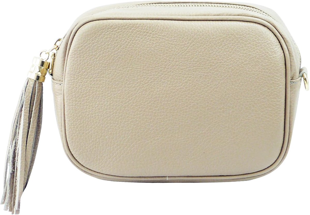 Leder Echt lederen schoudertas middelgrote kleine tas avondtas clutch crossbody bag messenger handtas met ritssluiting 21x15cm Chiara G209